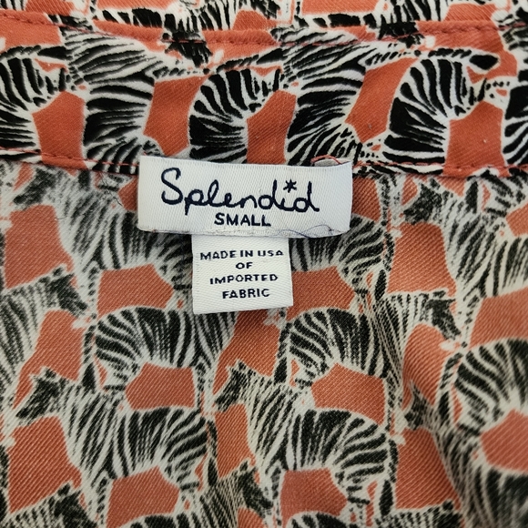 Splendid Zebra Print Orange and Black Top Size Small - Picture 6 of 8